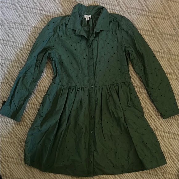 J. Crew Dresses & Skirts - J. Crew Forest Green Button-Front Midi Dress